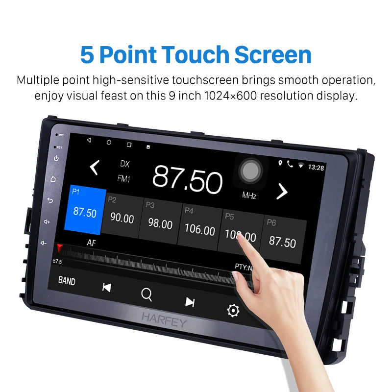 Sale Harfey GPS Multimedia Player Android 8.1/7.1 Car Radio Stereo Touchscreen 9" 2Din Head Unit For VW Volkswagen Universal With USB 2