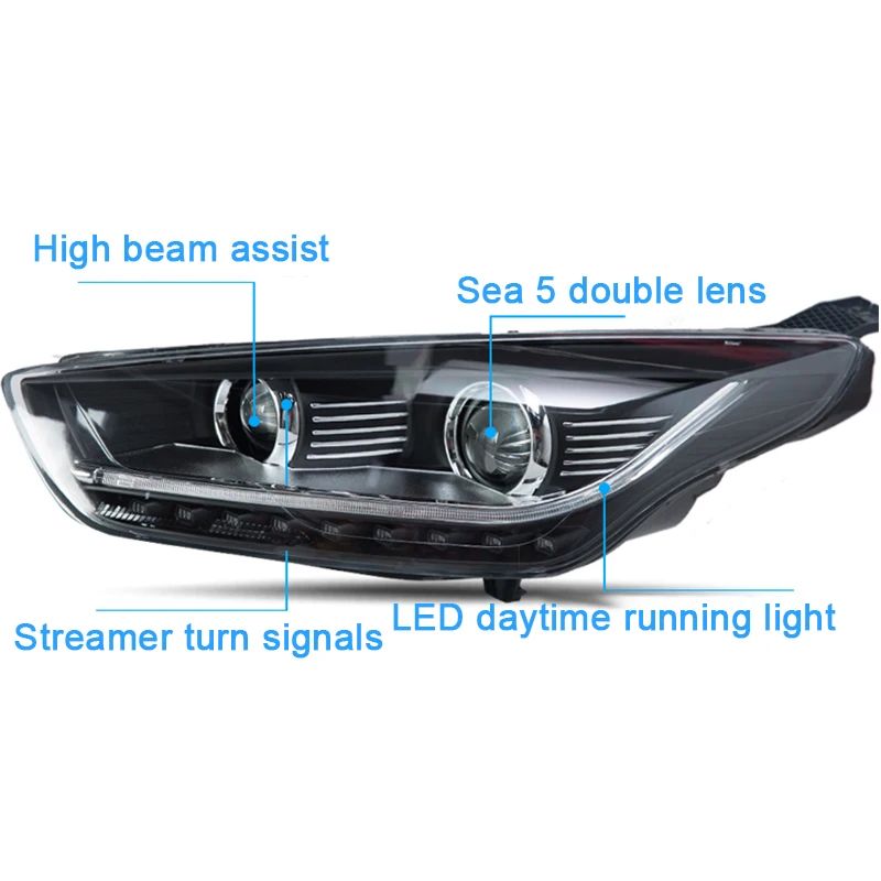 ROADOT для Ford Focus ST 2015/2016/2017 светодиодные hid лампы головного света сборные фары HID