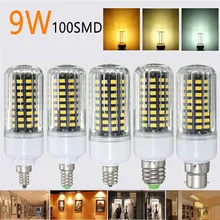 E27 E17 E14 E12 B22 9 Вт 100 SMD 5736 светодиодный чистый белый теплый белый натуральный белый Кукуруза лампы AC85-265V