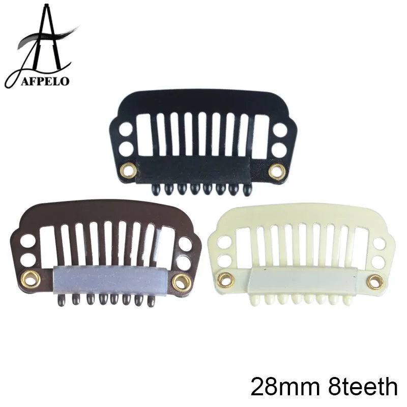 Wholesale 10000pcs 8 teeth 28mm Snap Clips for Hair Extensions Wig