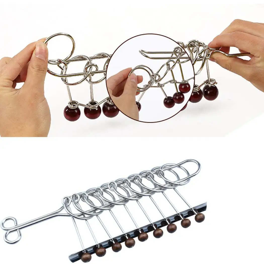 Metal Wire Puzzle Logical Nine Related Ring Puzzle Toys for Children and Adults It also good things relieve the stress