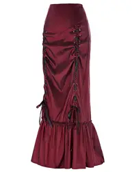 Женская юбка N/T тафта Готический корсет Длинные Русалка стимпанк Винтаж викторианской