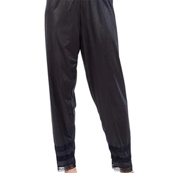 

New Women Ladies Girls Hot Slip Night Pyjamas Solid Lace Splice Bottoms Lounge Pants Trousers Plus Size XXL