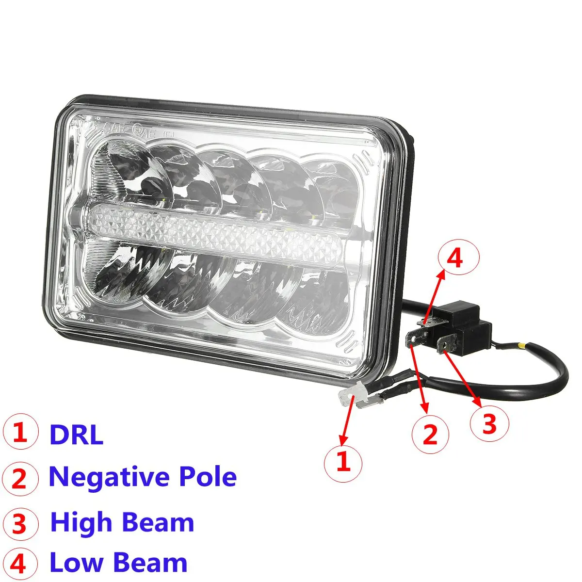 Goede Kopen 4 Pc Vierkante LED Koplamp 7X6 Inch HI LO Beam Vervanging