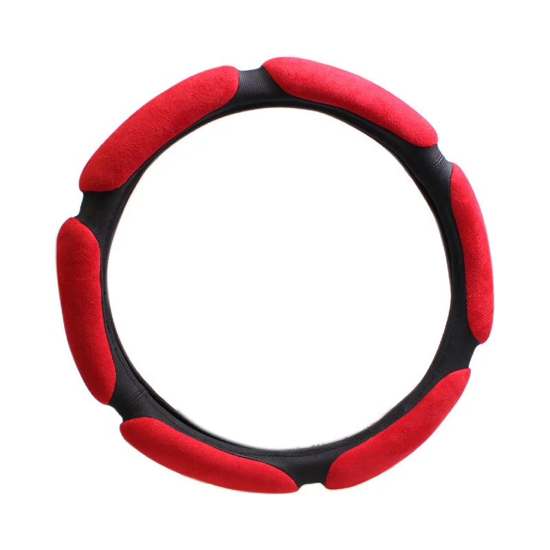 

Non-slip Steering-Wheel Cover with 3D Design Flocking Cloth Car Steering Wheel Braid Diameter 38CM for 95% Car