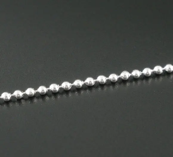 

DoreenBeads 10M Silver color Smooth Ball Chains Findings 2mm Dia. (B07527), yiwu