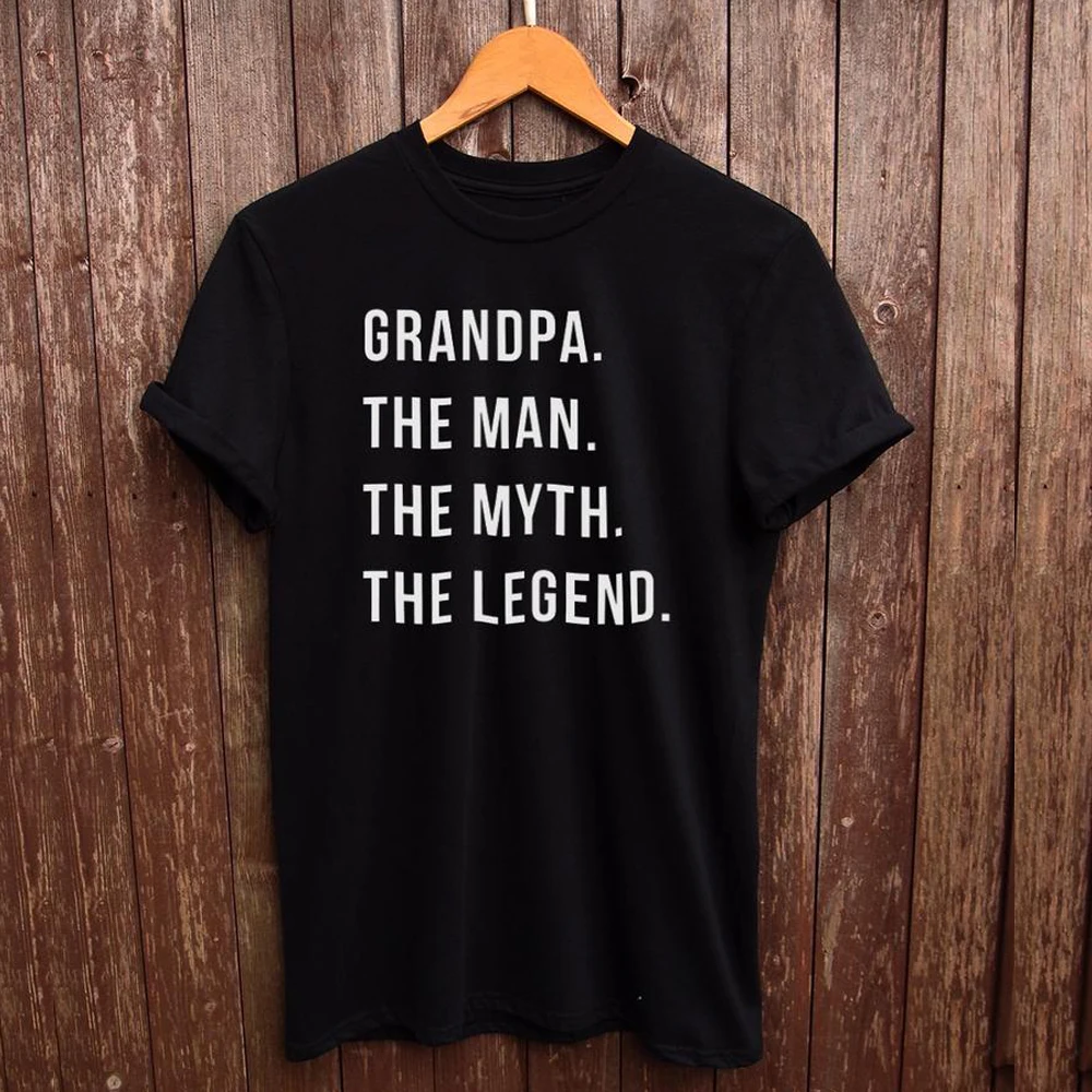 Футболка с надписью The Myth Legend забавная футболка изображением дедушки подарок на