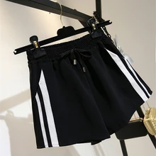 Пижамные штаны для женщин, свободные летние Пижамные шорты Steipe с эластичной резинкой на талии, большие размеры, женские Пижамные шорты