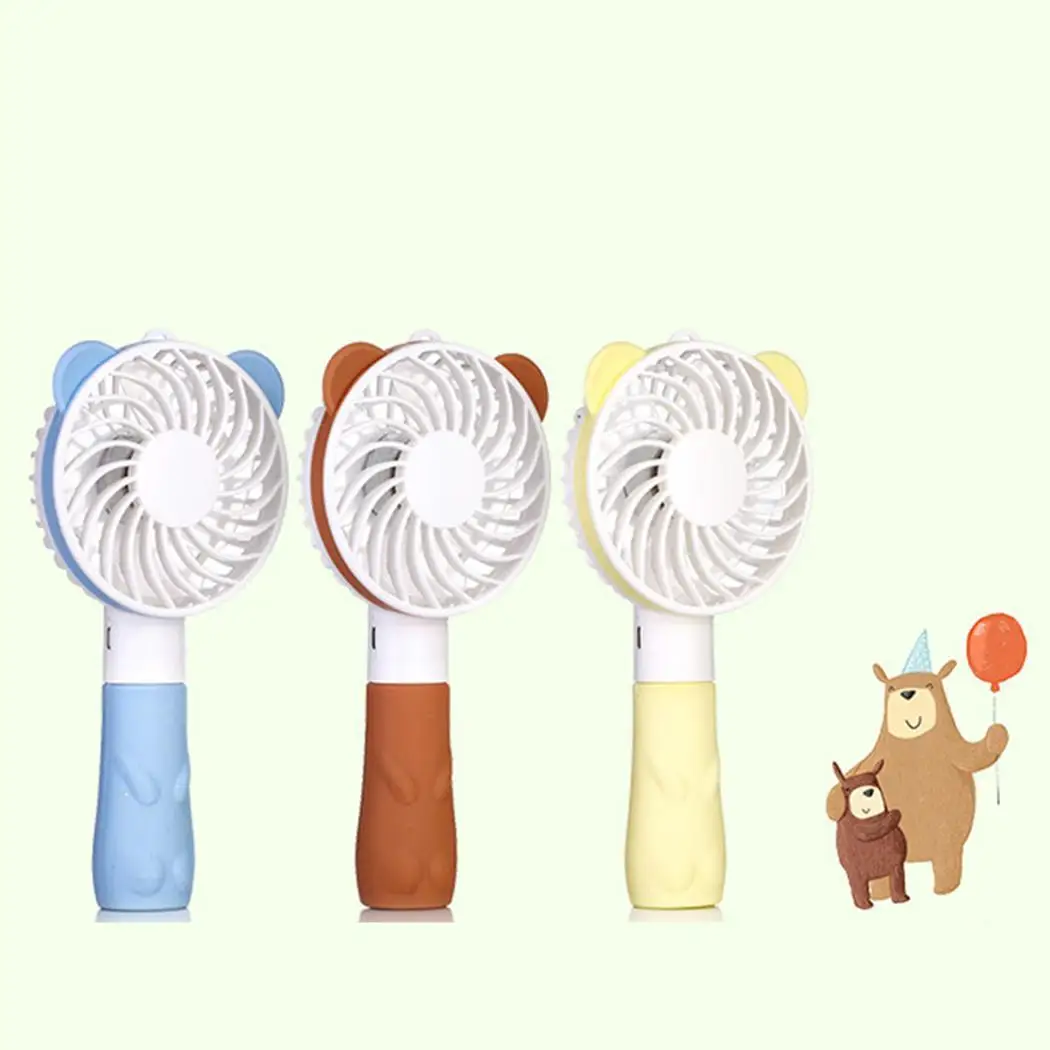 Portable USB Fan Hand Operated Power Handheld Mini Fans Cooler Strap Bear Shape Rechargeable For Home Office Travel | Компьютеры и