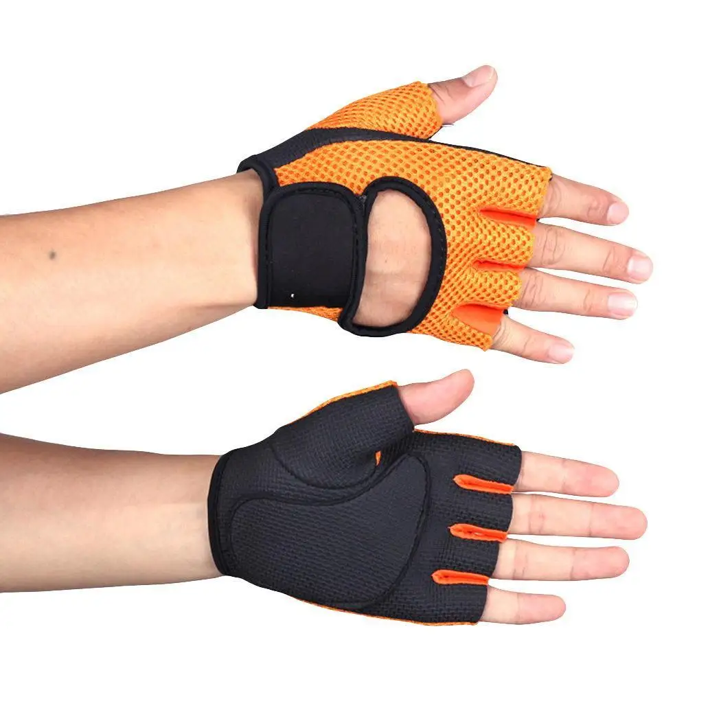 

Black Blue Fastening Tape Sport Soft Cycling Outdoor Casual Finger Unisex Gloves Rose Cycling Red Half Orange With