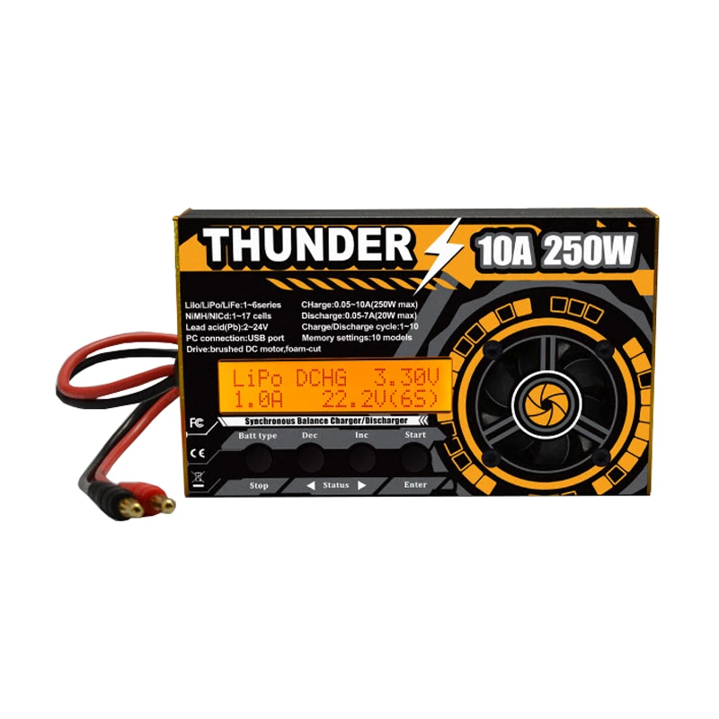 HOTA Thunder 250 Вт/20 Вт 10A DC Lipo/Lilo/LiFe/NiCd/NiMH PB Зарядное устройство для баланса Dis зарядное устройство для 1-6s/17s батареи для RC моделей