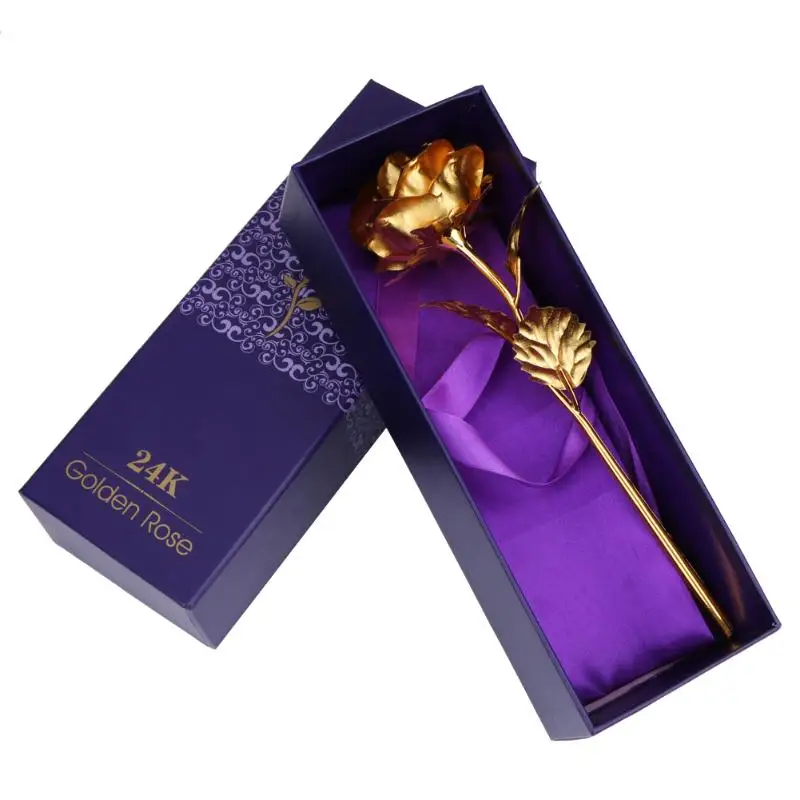 24k позолоченная роза с любовным держателем коробка подарок на день Святого