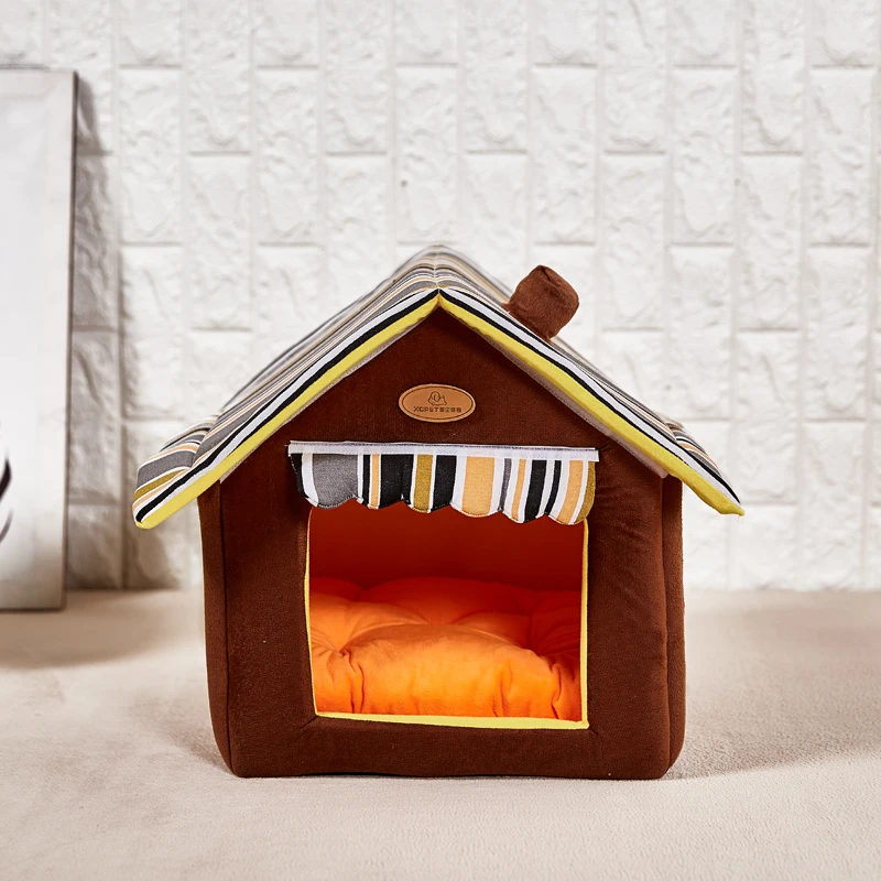 cheap Dog House Removable Cat Kennel Home Soft Pet Sofa Kitty Mat Puppy Cushion Animal Products for Cats Puppies Small Dogs Winter