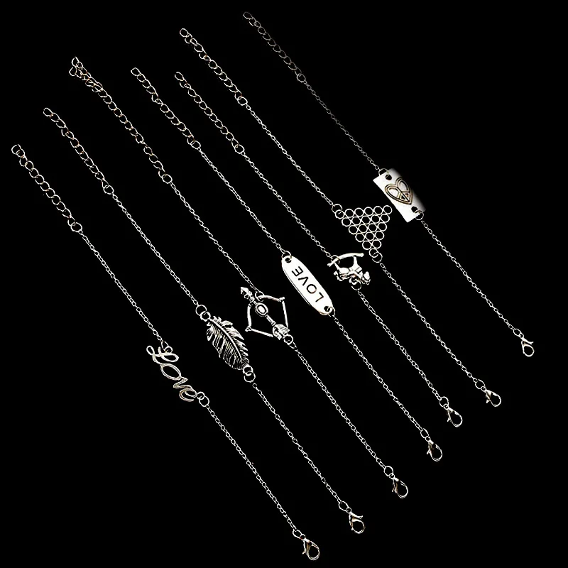

New Simple Style Silver Plated Charm Lovers Bracelet Wedding Banquet Heart Bracelets Jewelry Gift Drop Shipping