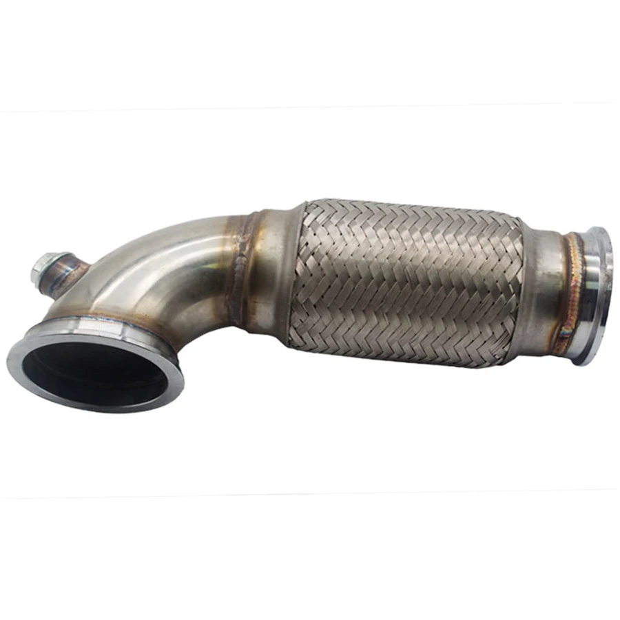 3 &quotV Band Downpipe низкопрофильный w/ Flex сильфонный нержавеющий 90 градусов с выпускным