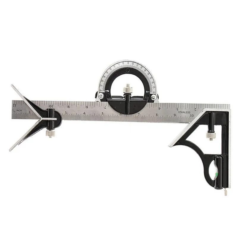 

DANIU 12inch Square Ruler Adjustable Stainless Steel Combination Angle Tool