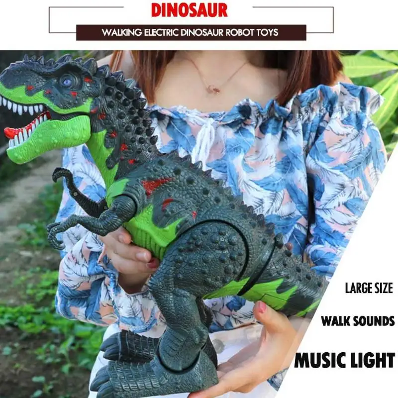 Детская обувь для прогулок электрические игрушки динозавра с Музыка светильник спрей большой Размеры Прогулка звуки Животные модели игрушки для детей распознавание