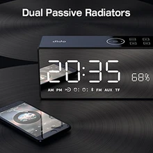 Dido X9 перезаряжаемый зеркальный светодиодный дисплей громкость и бас Hi-Fi беспроводной bluetooth-динамик Fm Aux Будильник-черный