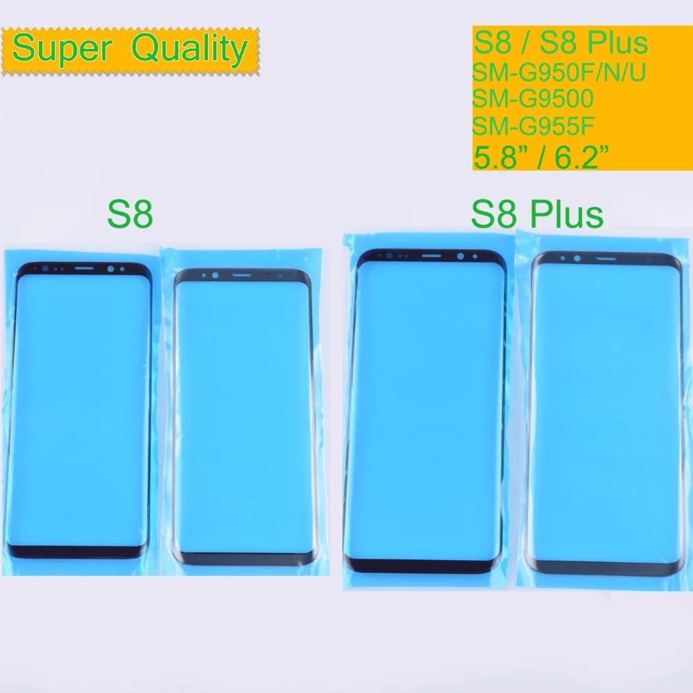 

10Pcs/lot For Samsung Galaxy S8 G950 G950F SM-G950F S8 Plus G955F SM-G955F Touch Screen Front Glass Panel Outer Glass Lens