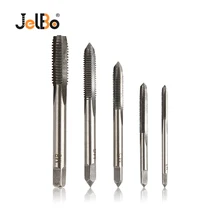 JelBo 5pcs HSS Thread Spiral Screw Metric Composite Tap Drill Bit Straight Groove Tap Bearing Steel Set for Machine Tools