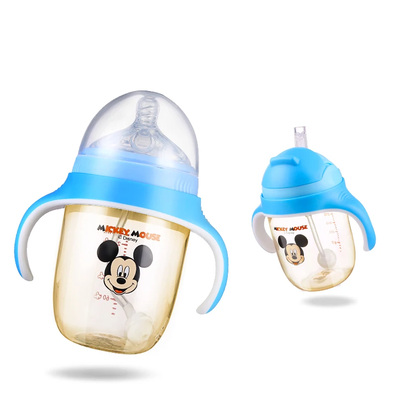 Дисней PPSU Baby Feeder широкая защита от поломок Nuk с ручками бутылочка для кормления силиконовая соска для воды бутылочка для кормления ребенка