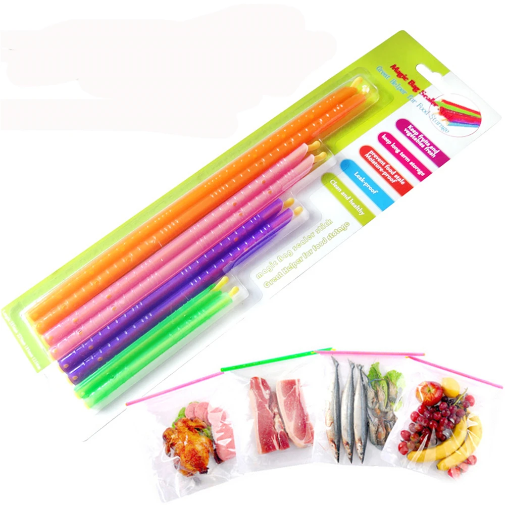 

10 packs Magic bag sealer stick Anylock Refrigeration tools and equipment Food bag sealing clip Fresh lock stick gift packing