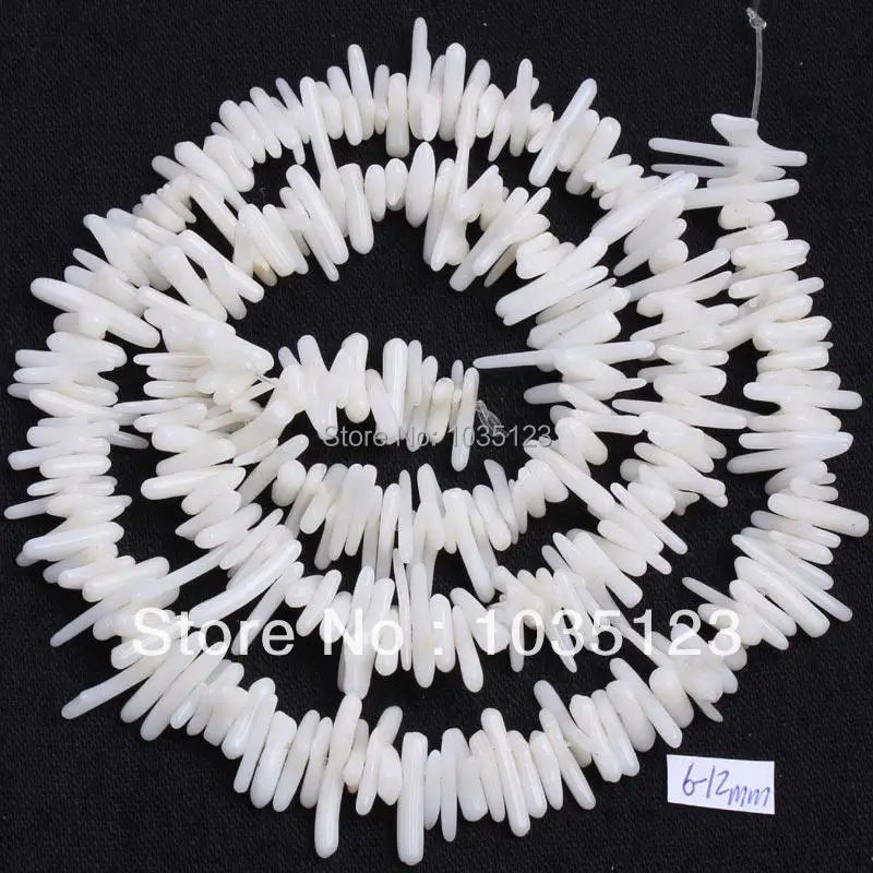 Vysoce kvalitní 6-12mm přírodní bílý mořský bambus korál Volný tvar drahokam volné korálky Strand 15 "DIY kreativní šperky Výroba w152
