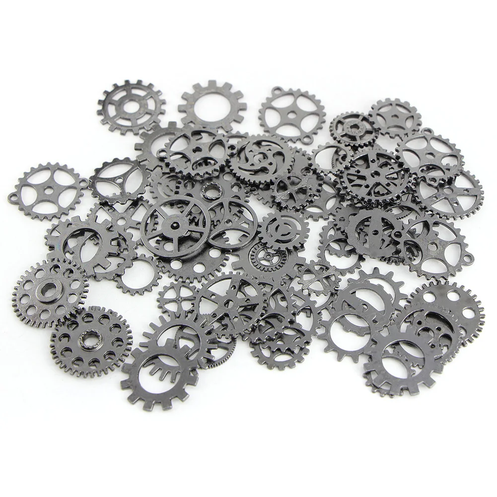1 lote de piezas antiguas colgante Vintage reloj de pulsera artesanal Cogs Steampunk joyería engranaje mecánico mezcla aleación DIY pulsera Accesorios