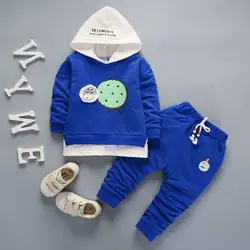 Детская одежда, комплект для девочек, осень 2018, новый детский комплект из двух предметов с рисунком, Детский свитер с капюшоном, костюм с