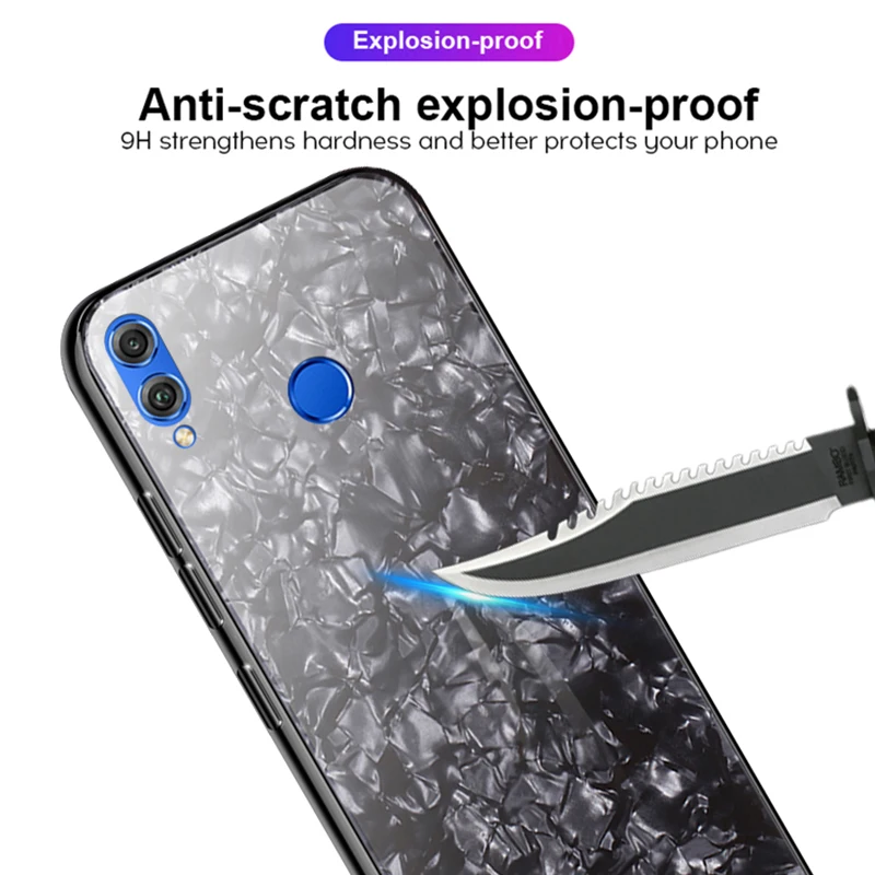 Чехол для Huawei Honor Play COR L29 задняя крышка из закаленного стекла карамельных цветов с