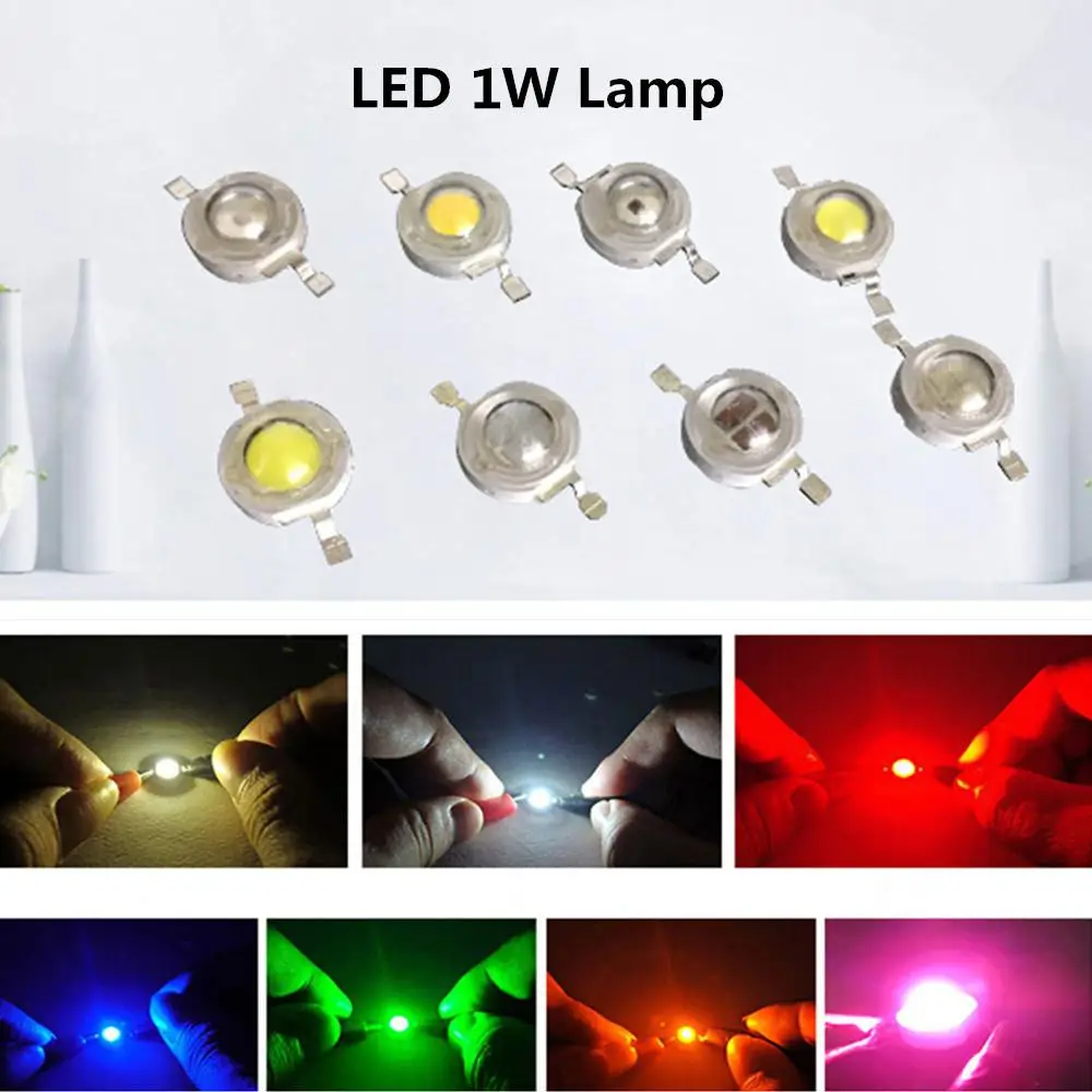 

10pcs 1W High Power LED Light-Emitting Diode LEDs Chip SMD Warm White Red Green Blue Yellow For SpotLight Downlight Lamp Bulb