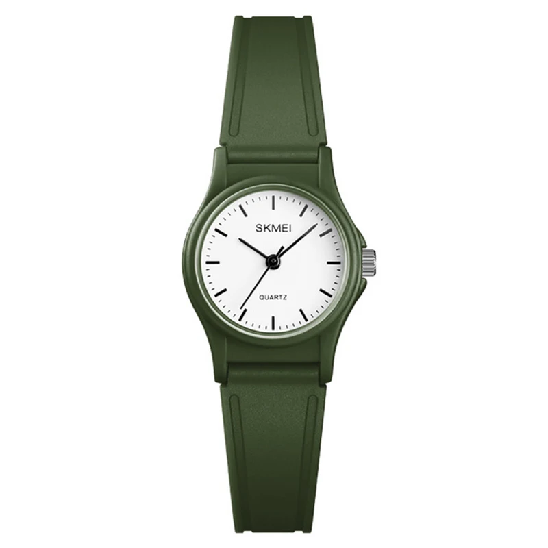 

SKMEi Children'S Clock 50 Meters Waterproof Pu Wristband Men And Women Students Quartz Watch 1401, Army Green