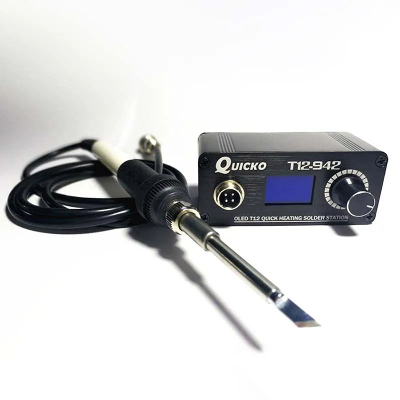 

Utility MINI T12-942 OLED Digital Soldering Station T12-907 Handle soldering tips 75W use with T12-K Iron Tips Welding Tool