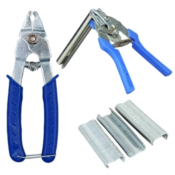 

Hog Ring Plier Tool 600pcs M Clips Chicken Mesh Cage Wire Fencing Crimping Solder Hand Tools Joint Welding Repair Tool