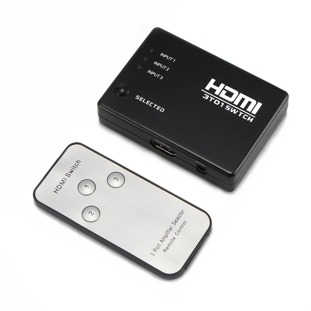

FORNORM 3x1 HDMI Splitter 3 Port Hub Box Auto Switch 1080p HD 1.4 With Remote Control For HDTV XBOX360 For PS3 Projector