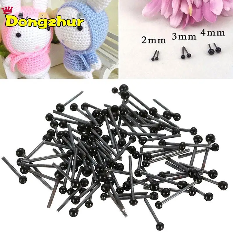 

50Pcs Glass DIY Round Eyes Kits 2/3/4mm Assortment For Needle Dolls Decoys Sewing