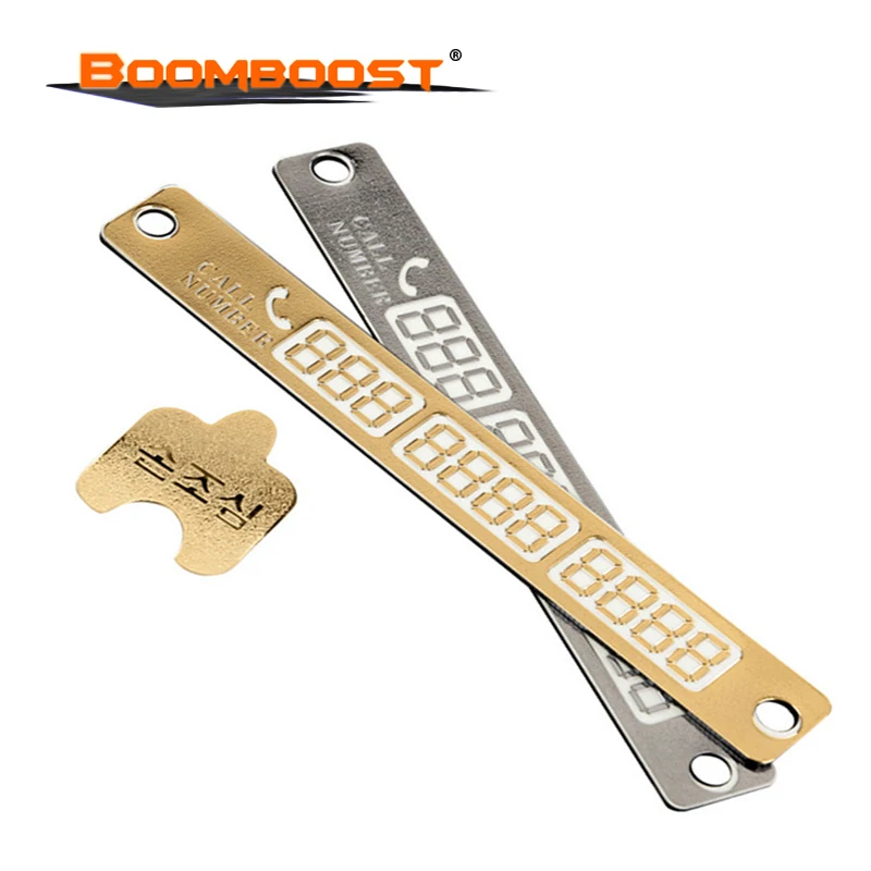 

Sucker Plate Notification Night Light Temporary Car Parking Card Golden Silvery 2 Colors to option Telephone Number Card