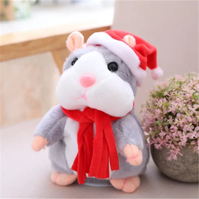 Говорящий хомяк мышь животное Рождественская игрушка говорящий звук говорящий хомяк развивающая мягкая игрушка для детей Рождественский подарок