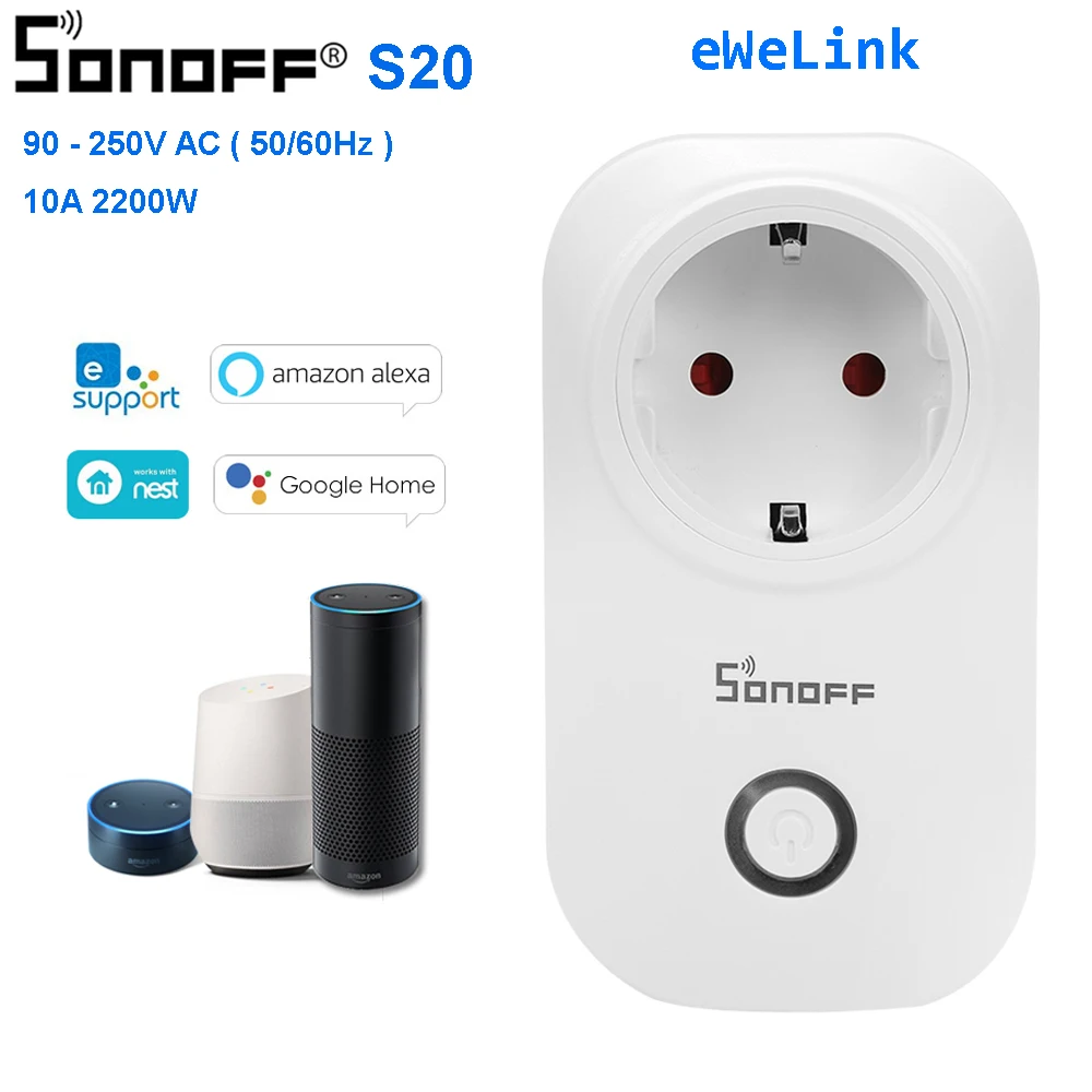 Умная розетка SONOFF S20 с Wi-Fi беспроводное приложение дистанционное управление