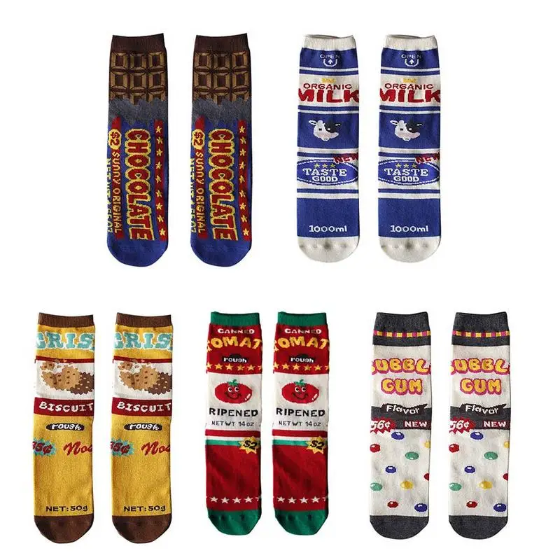 

Harajuku Style Women Girls Stocking Jacquard Ulzzang Milk Box Long Striped Fashion Stocking Ladies Cute Campus Student Style