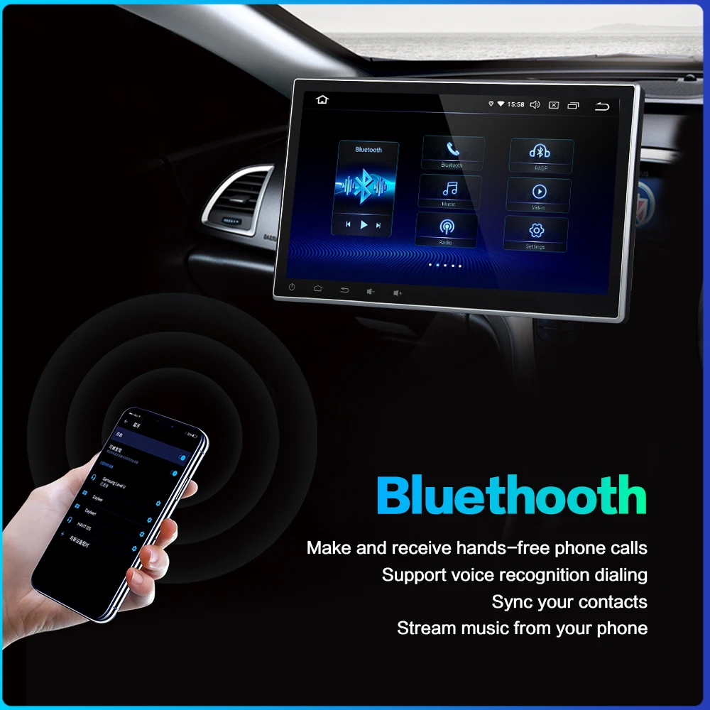 Clearance Dasaita 10.2" HD Touch Screen Android 9.0 Car Radio 1 Din 4G RAM 64G ROM Autostereo 1024*600 GPS Navigation Multimedia System 3