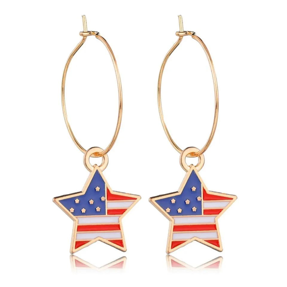 

Trendy Blue Red Pentagram Stars Women Drop Earrings Great Wonderful Party Decoration Long Earrings Jewelry For Women