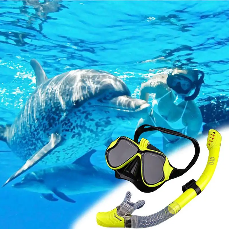 

Panoramic Wide View Mask Dry Snorkel Set Anti-Fog Scuba Diving Mask for GoPro Mount and Earplug