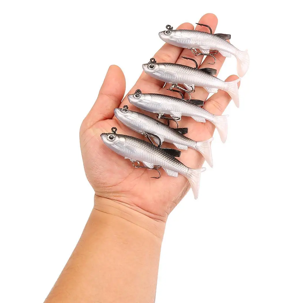 River Baits Bass Fishing Sea Lake Artificial Hooks Seaside Fish Rubber Lures Sharp Fields 5pcs Soft Pack | Спорт и развлечения