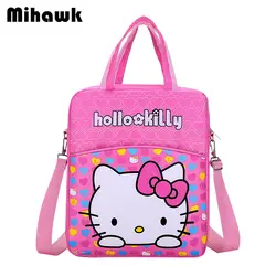 Mihawk девушка рисунок «hello kitty» сумки регулируемый мультфильм Одежда хранения вещевой мешок путешествия прочная молния продуктовый мешок