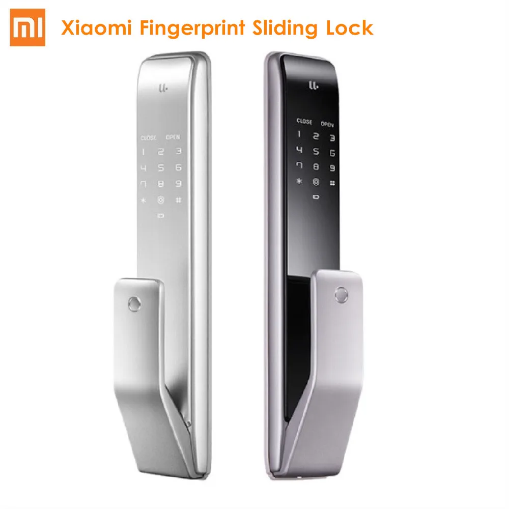 

Xiaomi Mijia M2 Smart Fingerprint Sliding Lock Fully Auto Push Pull Backlock One Key Lock Mijia APP Control for Home Security