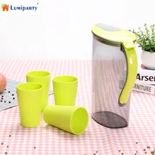 LumiParty 2,1 литров кувшин для воды с зеленой крышкой пластиковый кувшин для сока чайник с 4 чашками для дома и офиса-30