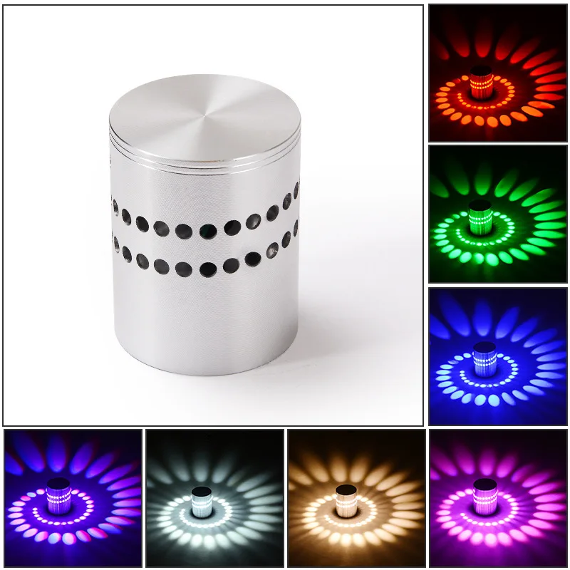 

LED Wall Light Spiral Effect Light RGB 3W Colorful Wandlamp For Party Bar Lobby KTV Home Decor Indoor Decorated