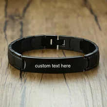 316L мужской браслет из нержавеющей стали персонализированные ID текстовое имя, дата ICE men Braslet Прямая поставка Ювелирные изделия гравировка