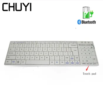 

Ultra Thin Wireless Bluetooth Keyboard Rechargeable Keyboards With Touchpad Keypad For PC Laptop Tablet Android Macbook Pro